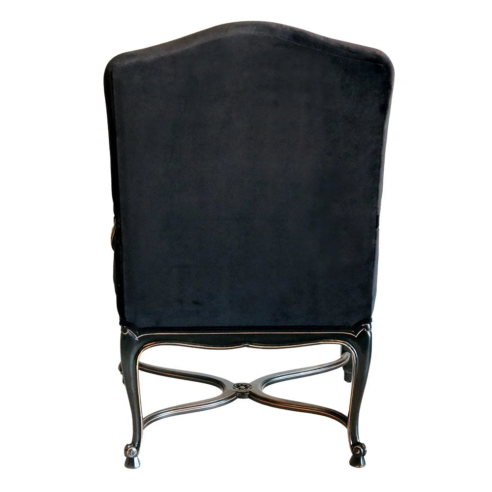  Louis XV Tuscany Lounge Chair with Ornate Carving & Antique Gold Finish