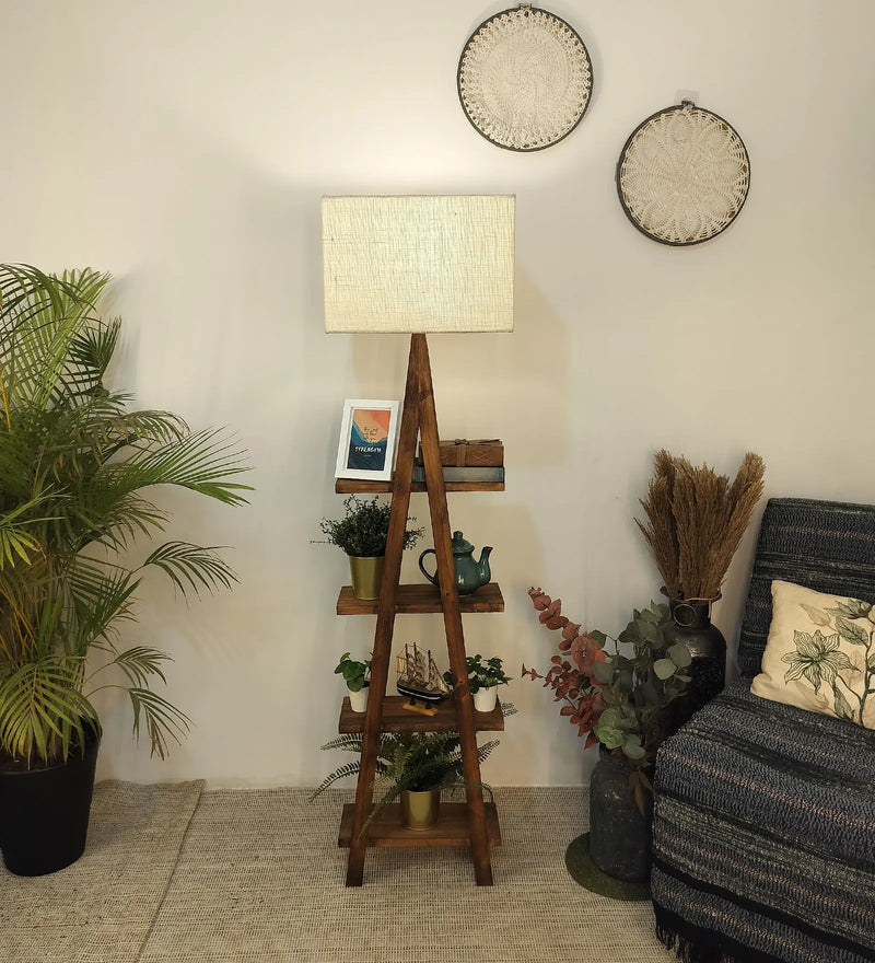 Louise-Wooden-Floor-Lamp-1.jpg Louise Wooden Floor Lamp with Brown Base and Jute Fabric Lampshade (BULB NOT INCLUDED) - Image 1