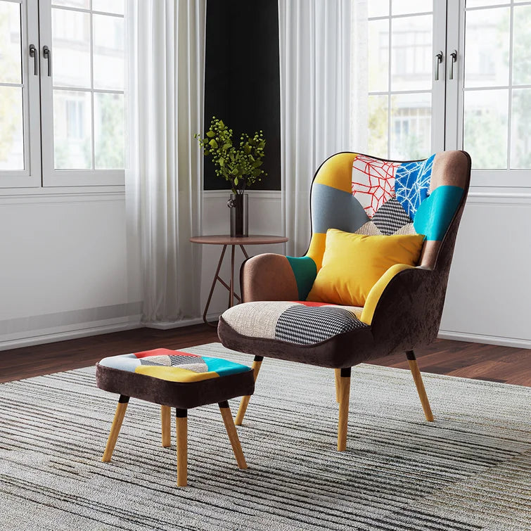 Lula Wingback Chair and Footstool