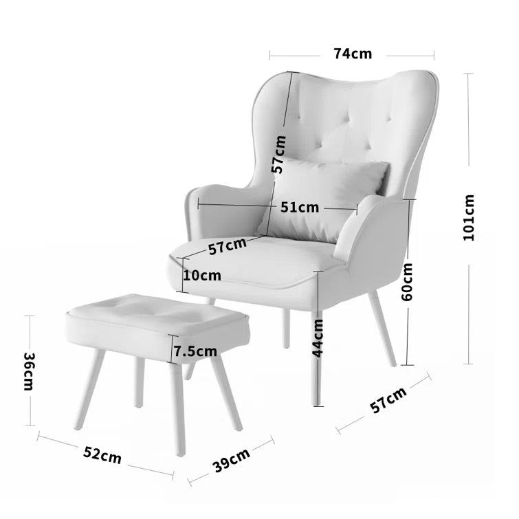 Lula Wingback Chair and Footstool