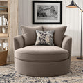Luxury Round Accent Chair for Living Room  Cushioned Back & Seat Modern Lounge Chair