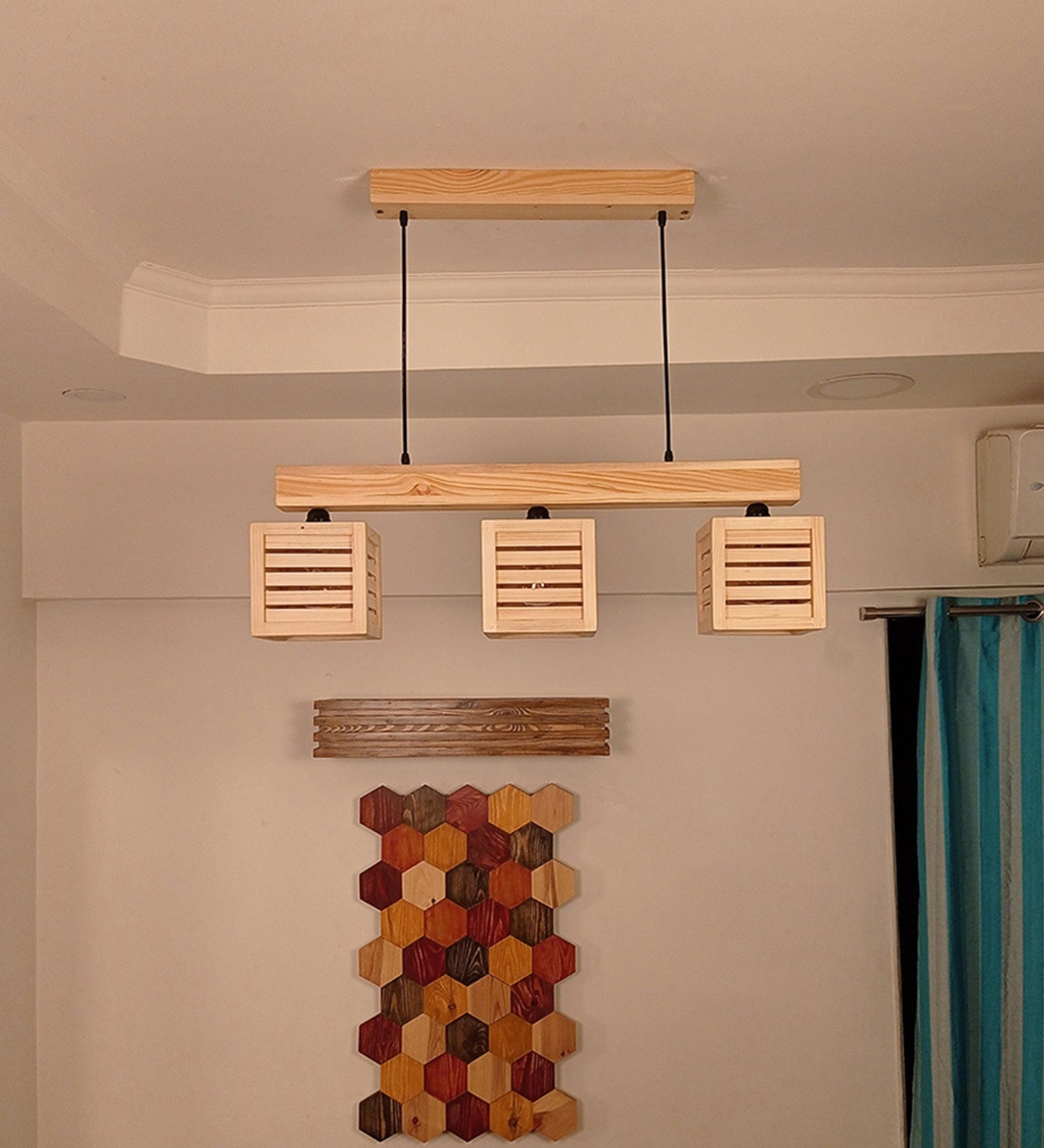 Lyon Beige Wooden Series Hanging Lamp (BULB NOT INCLUDED)