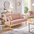 Velvet Convertible Sofa Bed Couch with Gold Legs – Modern Tufted Sleeper Sofa for Living Room & Bedroom