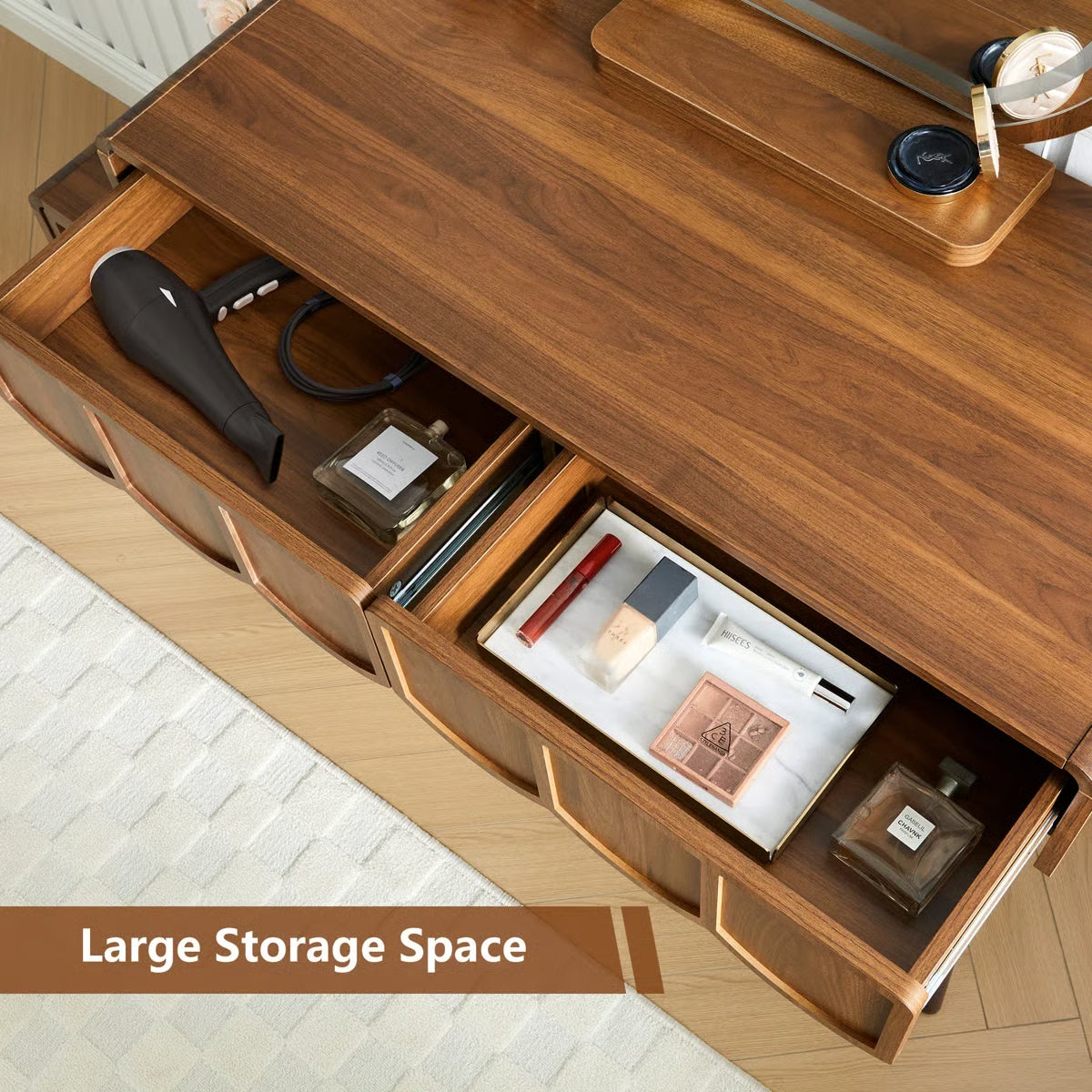 Makeup Vanity Set With Stool And Led Mirror- OUCH CART |Dressing table 