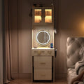 Makeup Vanity Set with  Power Outlets