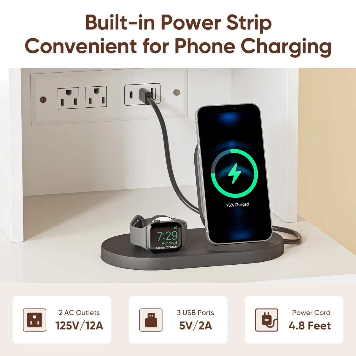 Modern Makeup Vanity Desk with Mirror, Adjustable LED Lights, 3 Drawers, 12 Shelves, and Built-In Power Outlet-OUCH CART | Dressing table 