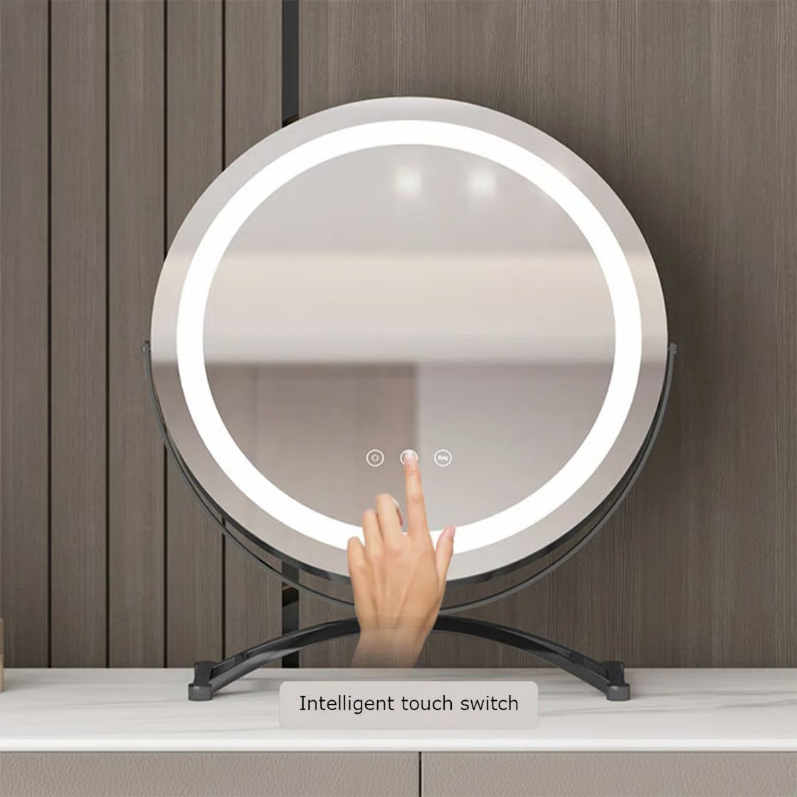 Makeup Vanity Desk with Lighted Mirror, 5 Drawers & Integrated Power Outlet -OUCH CART |Dressing table