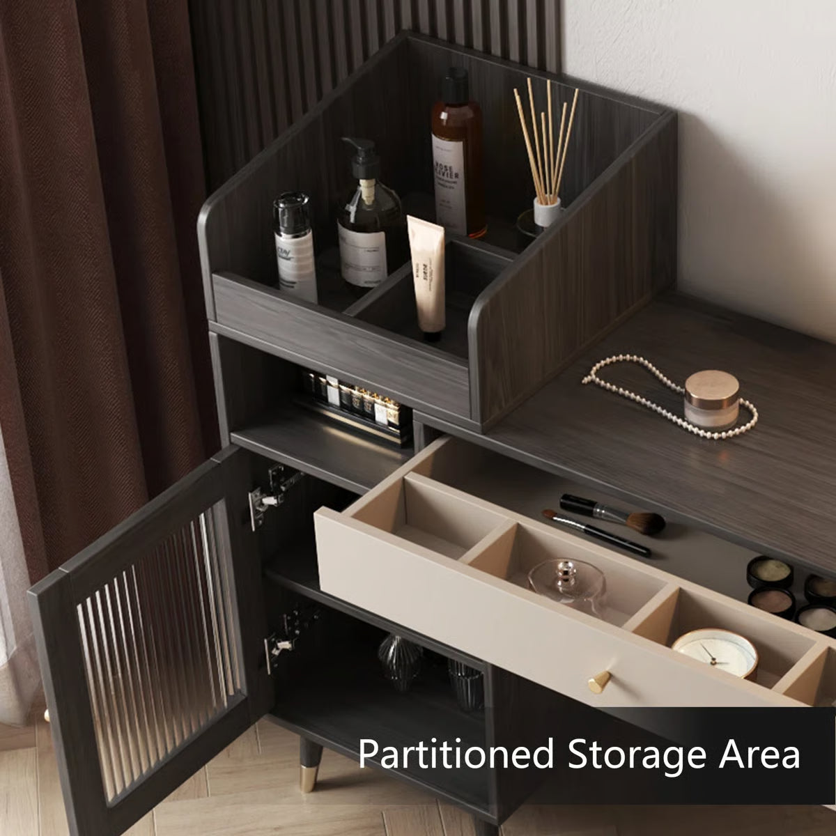 Elegant Makeup Vanity – Dressing Table with Mirror for Home & Apartment