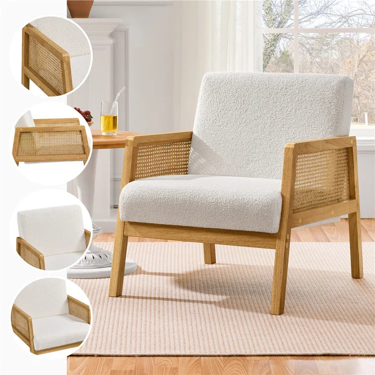 Mandar Wide Linen Lounge Chair