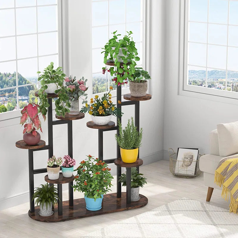 Tribesigns Multi-Tier Plant Stand | 9 Shelves for Indoor & Outdoor Use