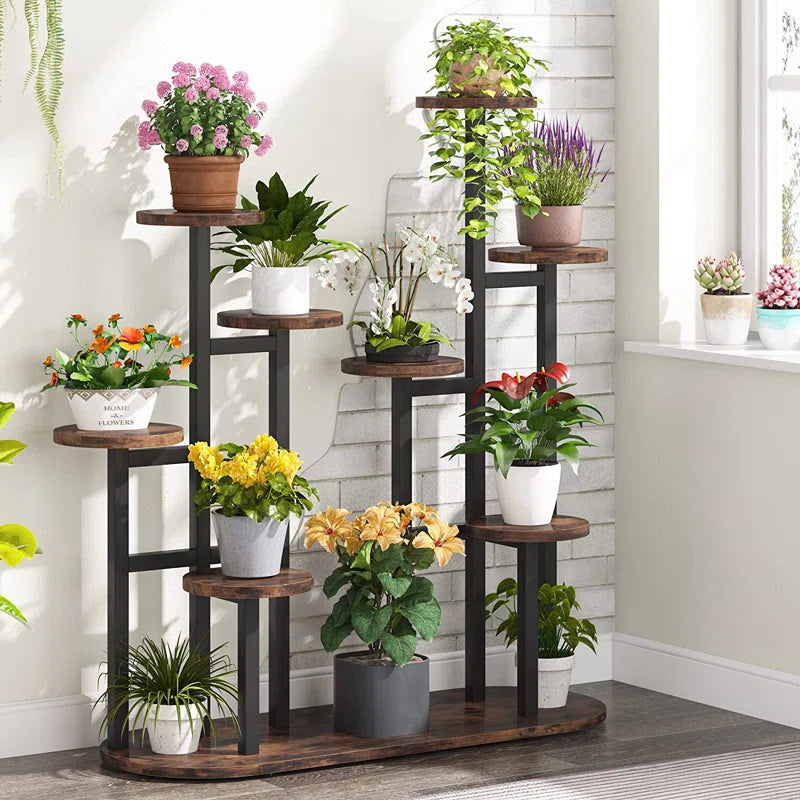 Tribesigns Multi-Tier Plant Stand | 9 Shelves for Indoor & Outdoor Use