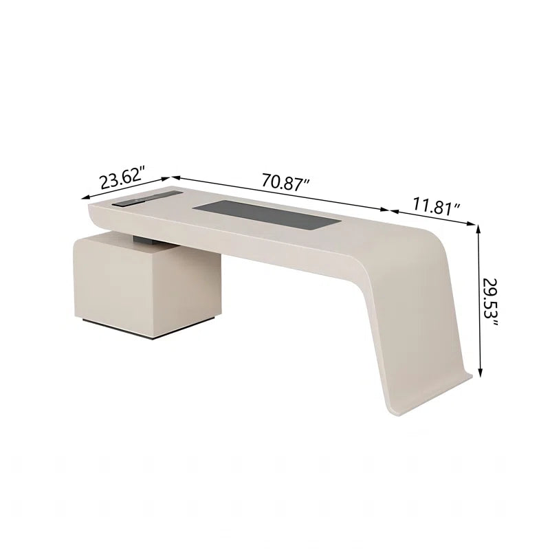 Modern Storage Desk with Built-In Power Strip & USB Ports | Heavy-Duty Eco-Friendly Furniture