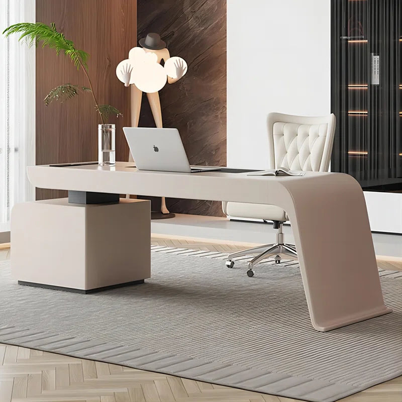 Modern Storage Desk with Built-In Power Strip & USB Ports | Heavy-Duty Eco-Friendly Furniture