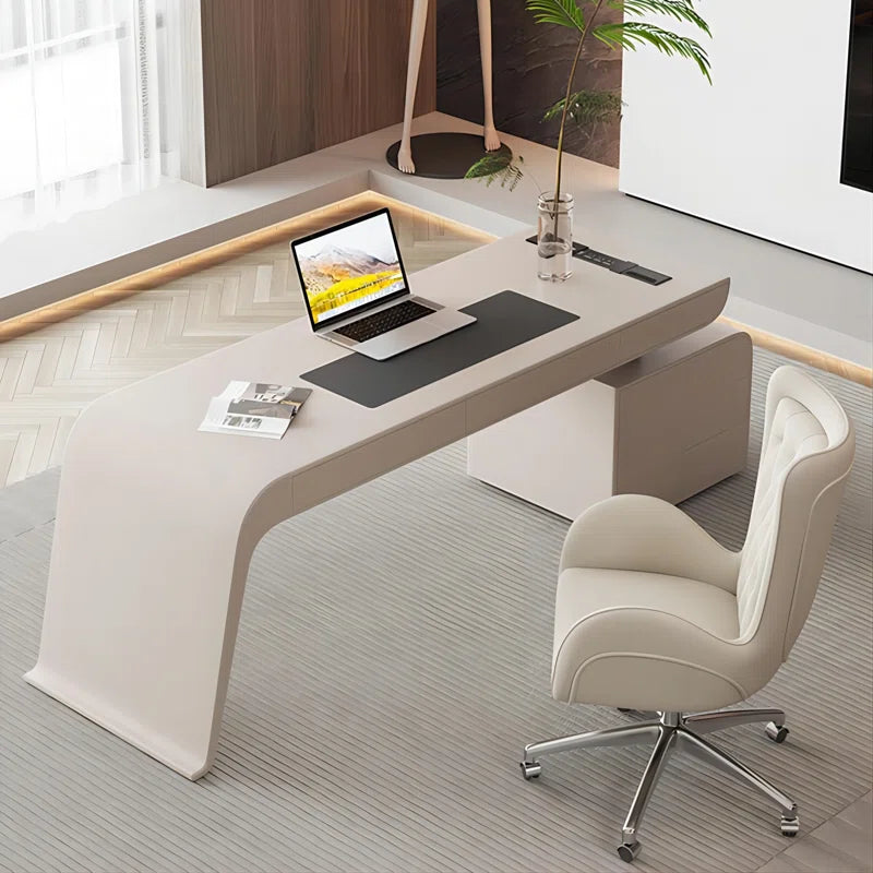Modern Storage Desk with Built-In Power Strip & USB Ports | Heavy-Duty Eco-Friendly Furniture