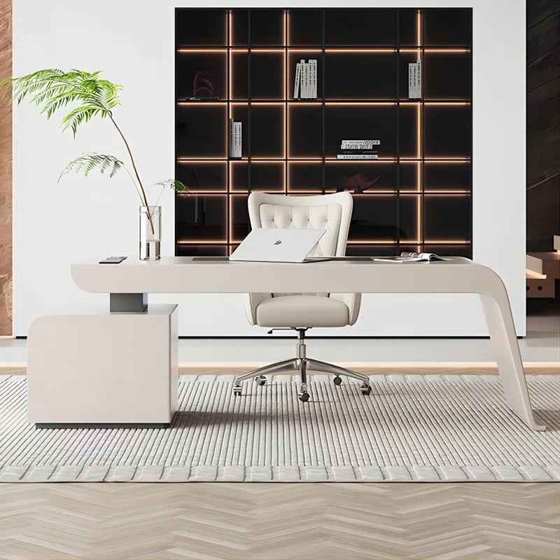 Modern Storage Desk with Built-In Power Strip & USB Ports | Heavy-Duty Eco-Friendly Furniture