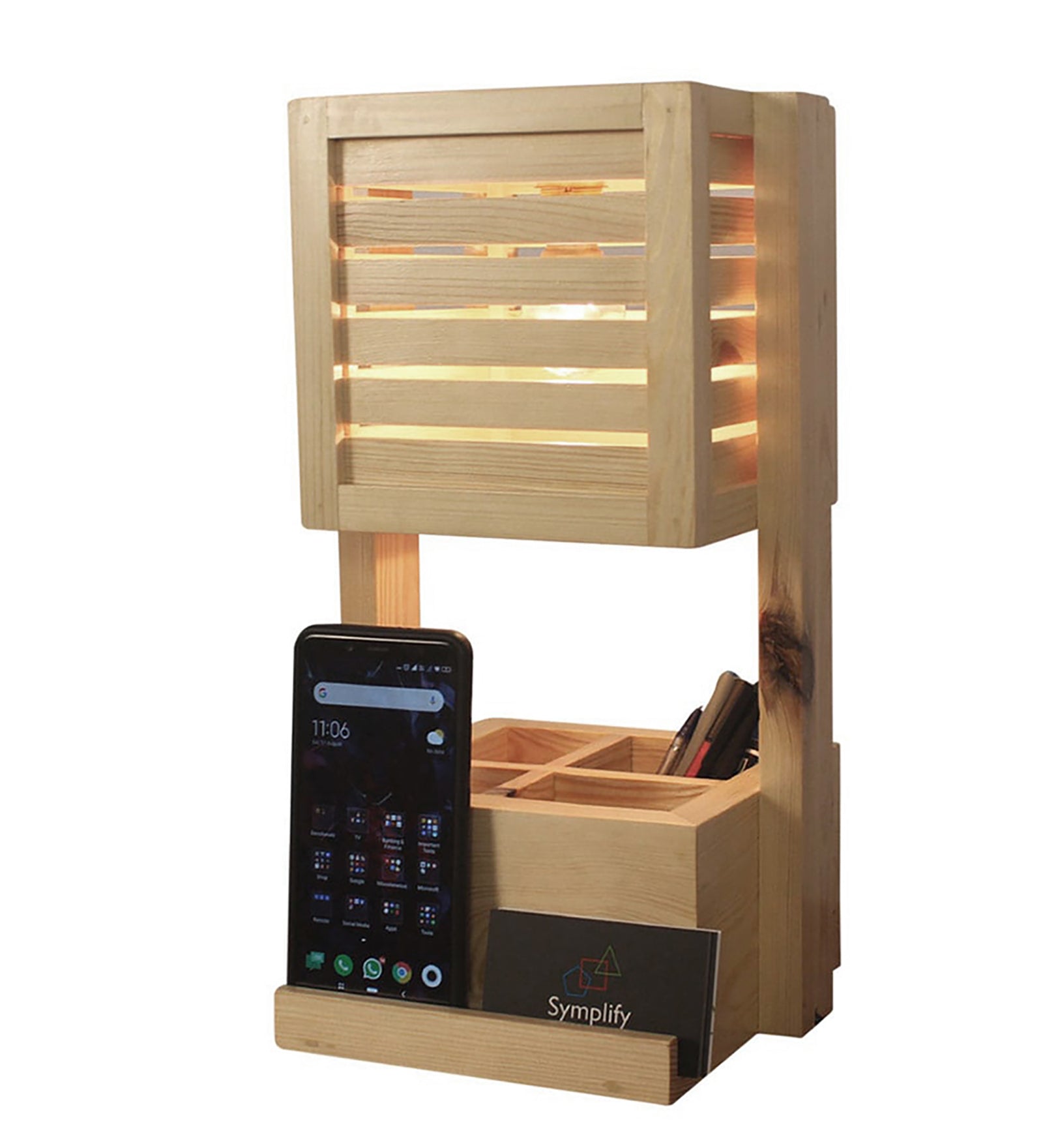 Minister Wooden Table Lamp With Mobile Stand