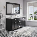 Black Bathroom Vanity with Marble Top