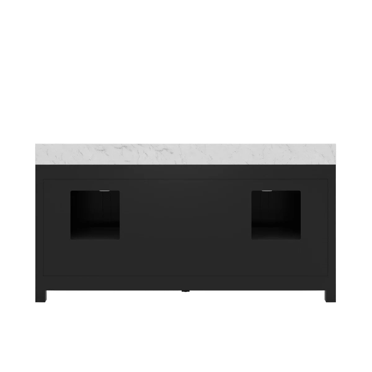 Black Bathroom Vanity with Marble Top