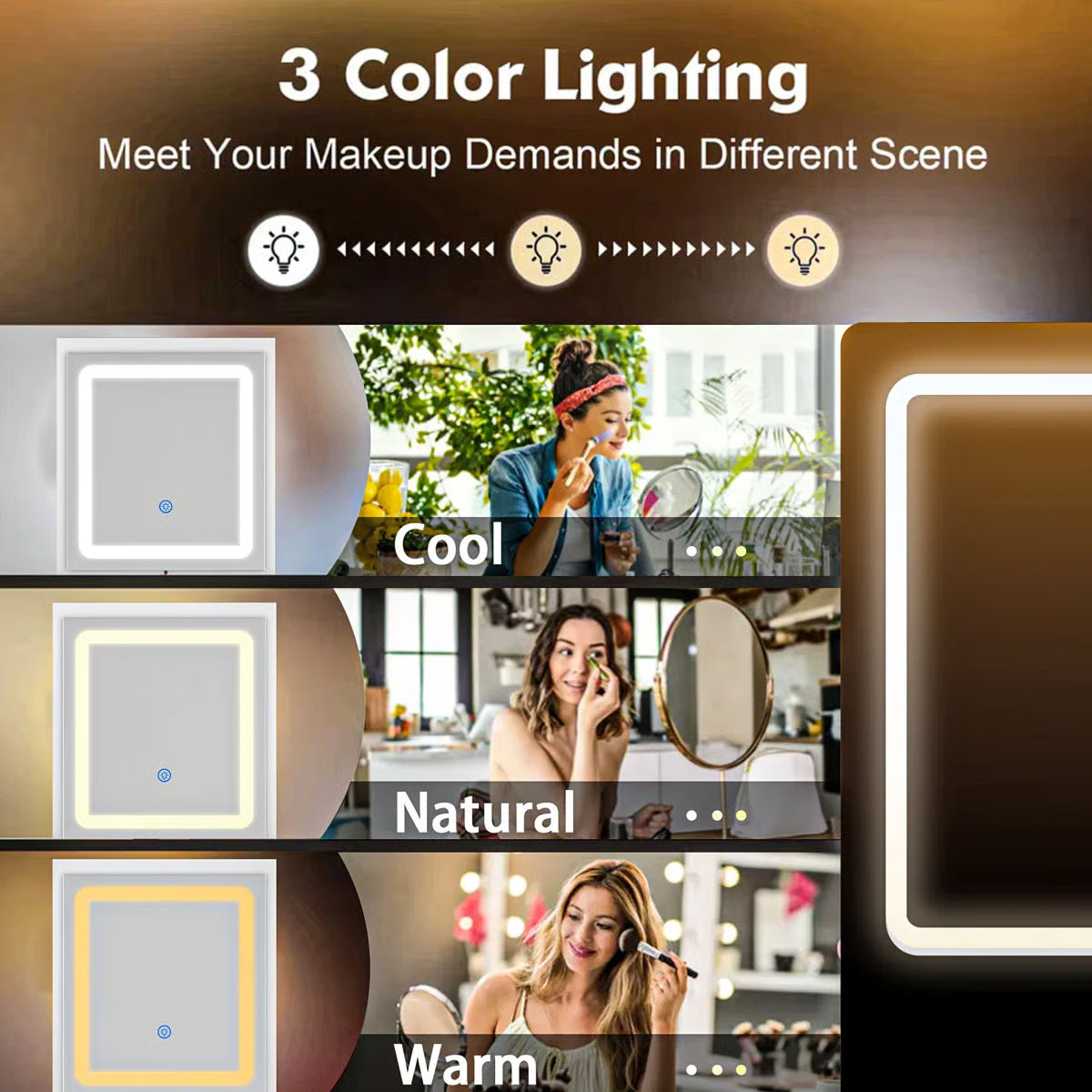 2-Drawer Flip-Top Vanity Table with LED Mirror, Wireless Charging Station & Upholstered Stool