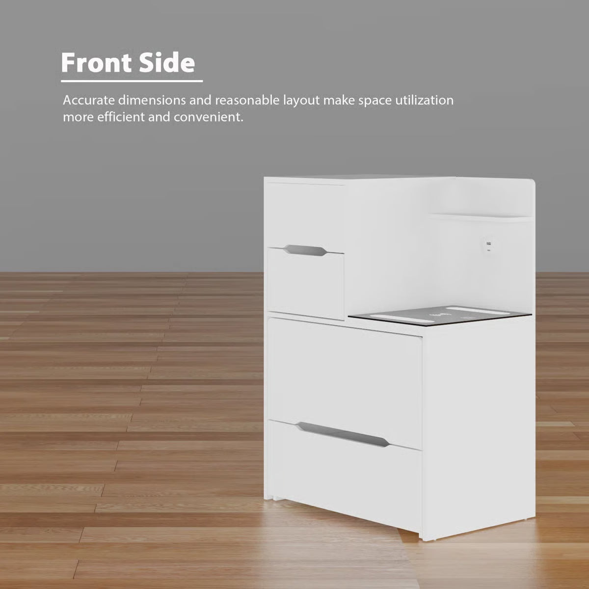 2-Drawer Flip-Top Vanity Table with LED Mirror, Wireless Charging Station & Upholstered Stool