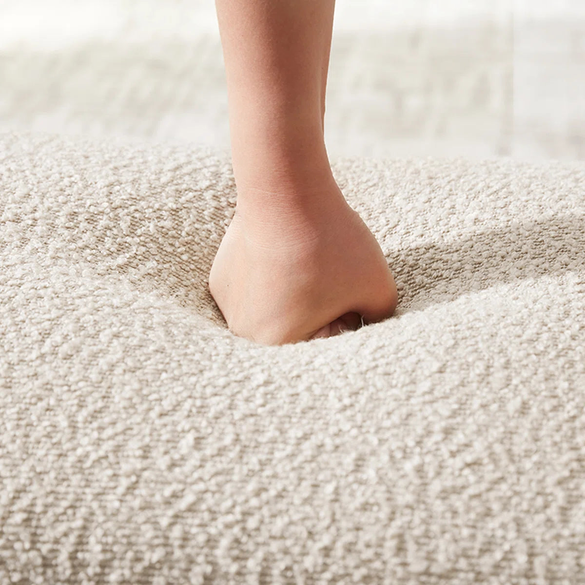 Modern Accent Bouclé Bench Ottoman for Bed Foot