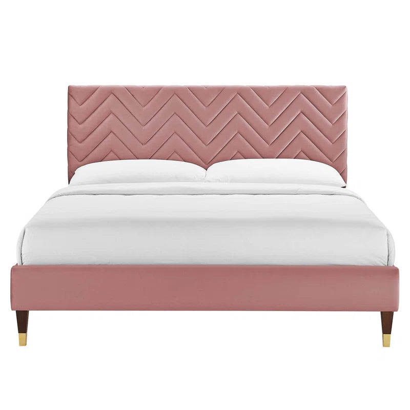 Modway Leah Chevron Tufted Performance Velvet Platform Bed