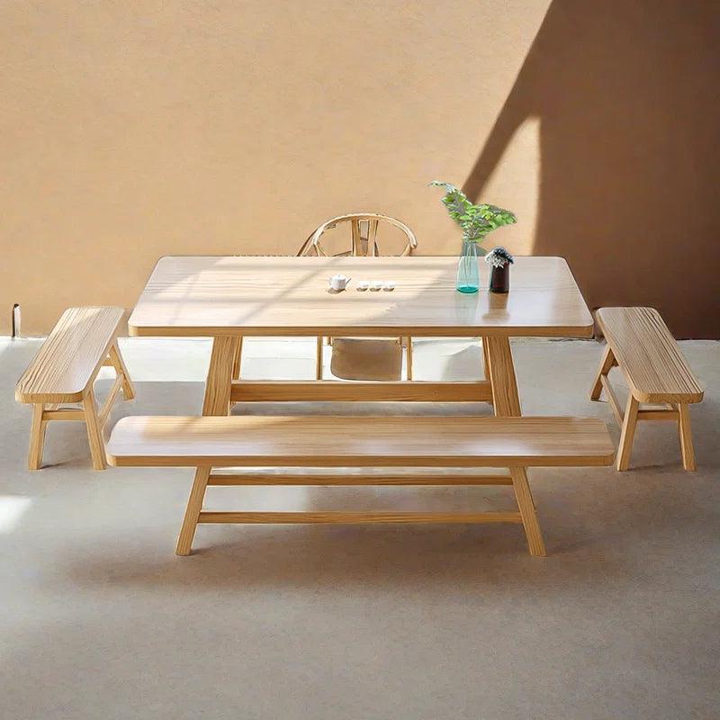 5 - Piece Solid Wood Trestle Dining Set - Ouch Cart 