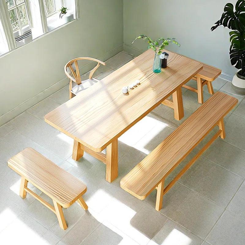 5 - Piece Solid Wood Trestle Dining Set - Ouch Cart 