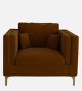 Velvet 1 Seater Sofa in Coffee Colour