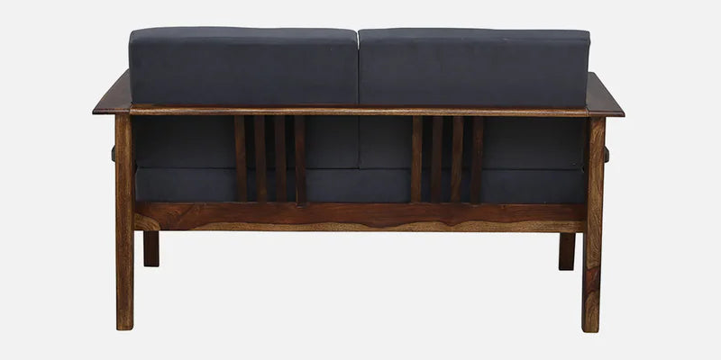 Sheesham Wood 2 Seater Sofa In Scratch Resistant Grey & Provincial Teak Finish