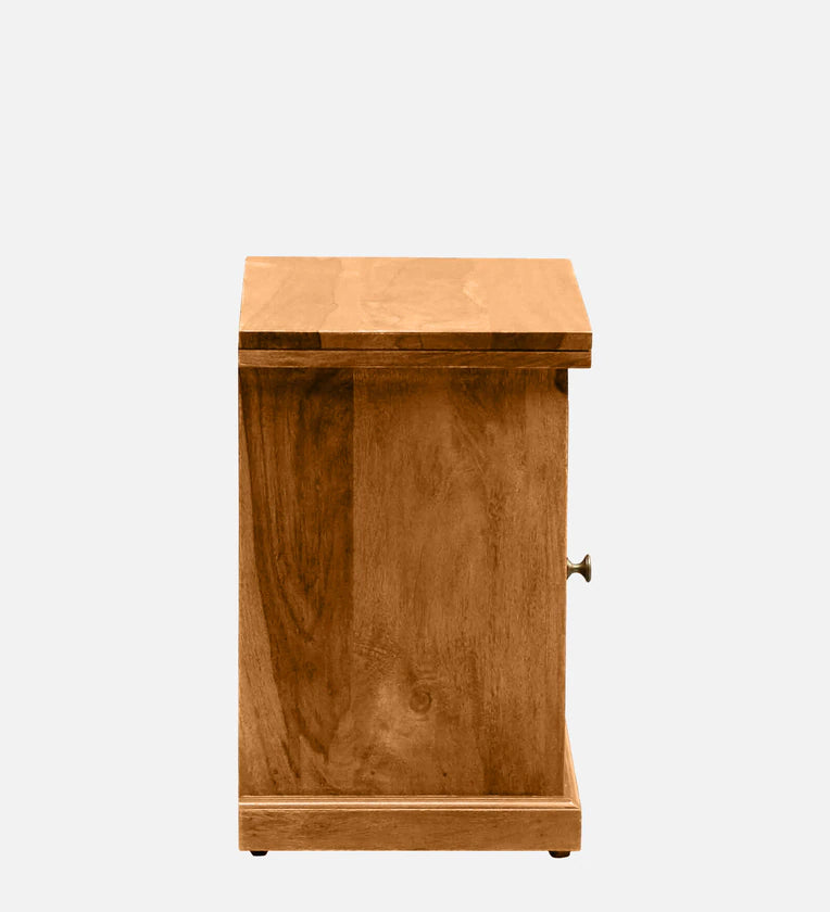 Sheesham Wood Bedside Table (Rhs Door) In Rustic Teak Finish