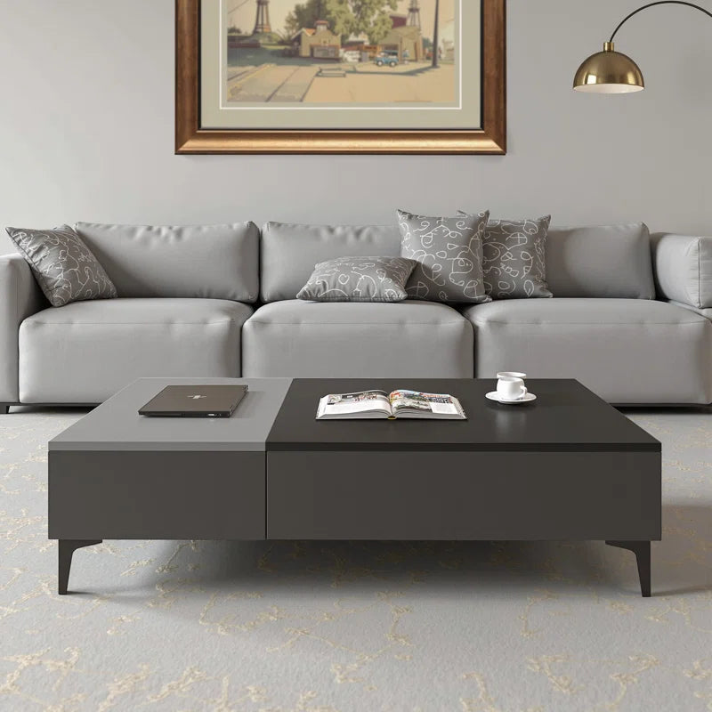 Lift Top Coffee Table with Hidden Storage Compartment and Drawers