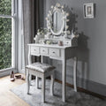 LUARANE Vanity Dressing Table Set | Home Furniture Dressing Table with  Mirror | 3 large Drawer and 2 small drawer Chest and Cushioned Stool | Multifunctional Application for Bedroom | Bathroom