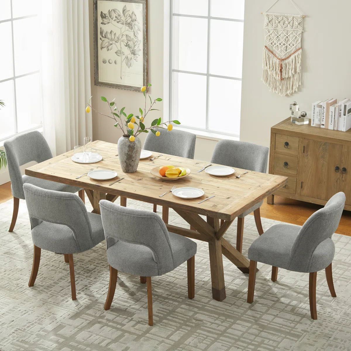 Modern Back Side Dining Chairs, Set of 2