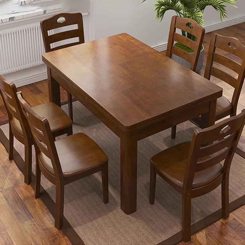 7 - Piece Solid Wood Dining Set - Ouch Cart 