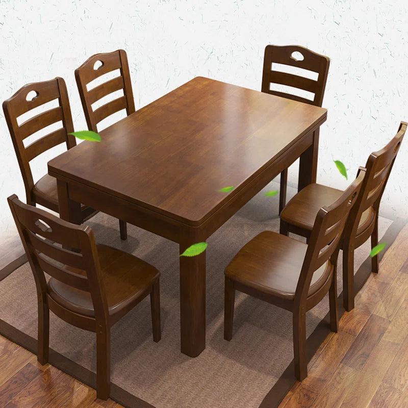 7 - Piece Solid Wood Dining Set - Ouch Cart 