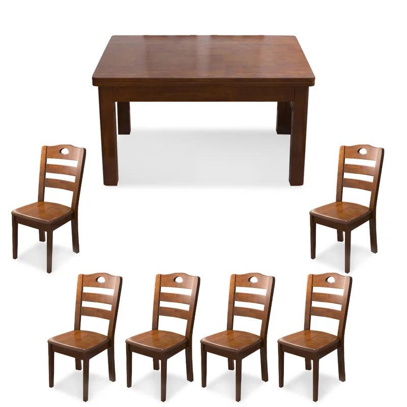 7 - Piece Solid Wood Dining Set - Ouch Cart 
