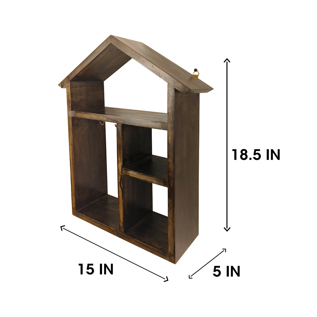 OCTAVIUS Wooden Wall Shelf Organiser with Key Holders - OUCH CART | Wall hanging