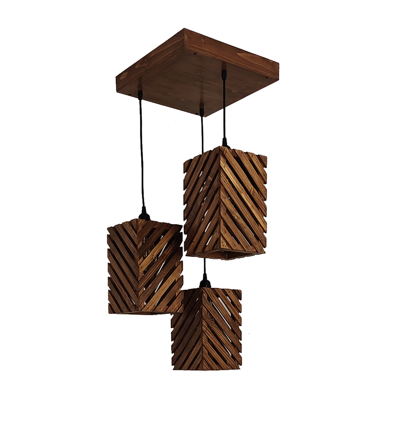 Oblique Brown Cluster Hanging Lamp (BULB NOT INCLUDED)