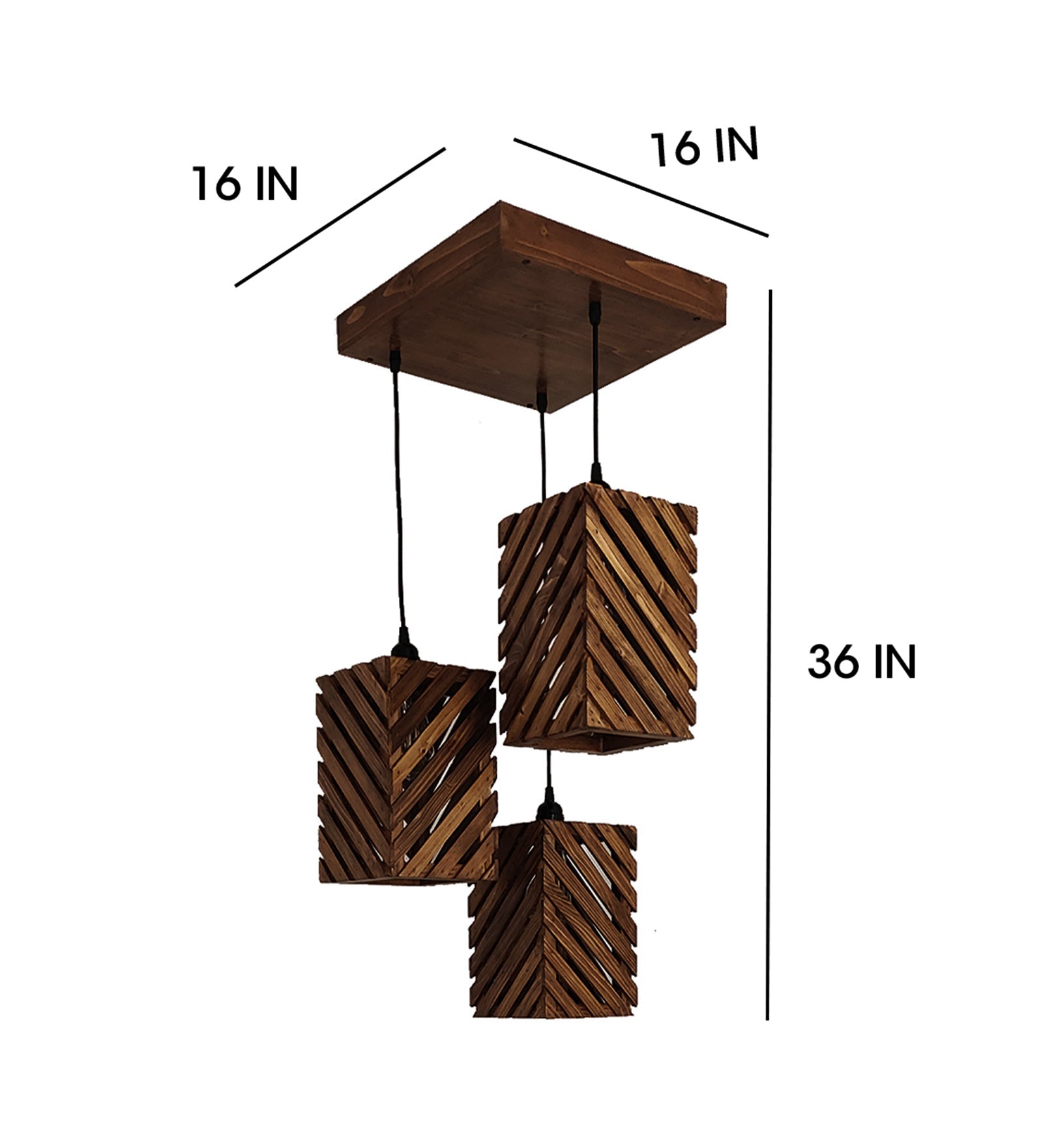 Oblique Brown Cluster Hanging Lamp (BULB NOT INCLUDED)