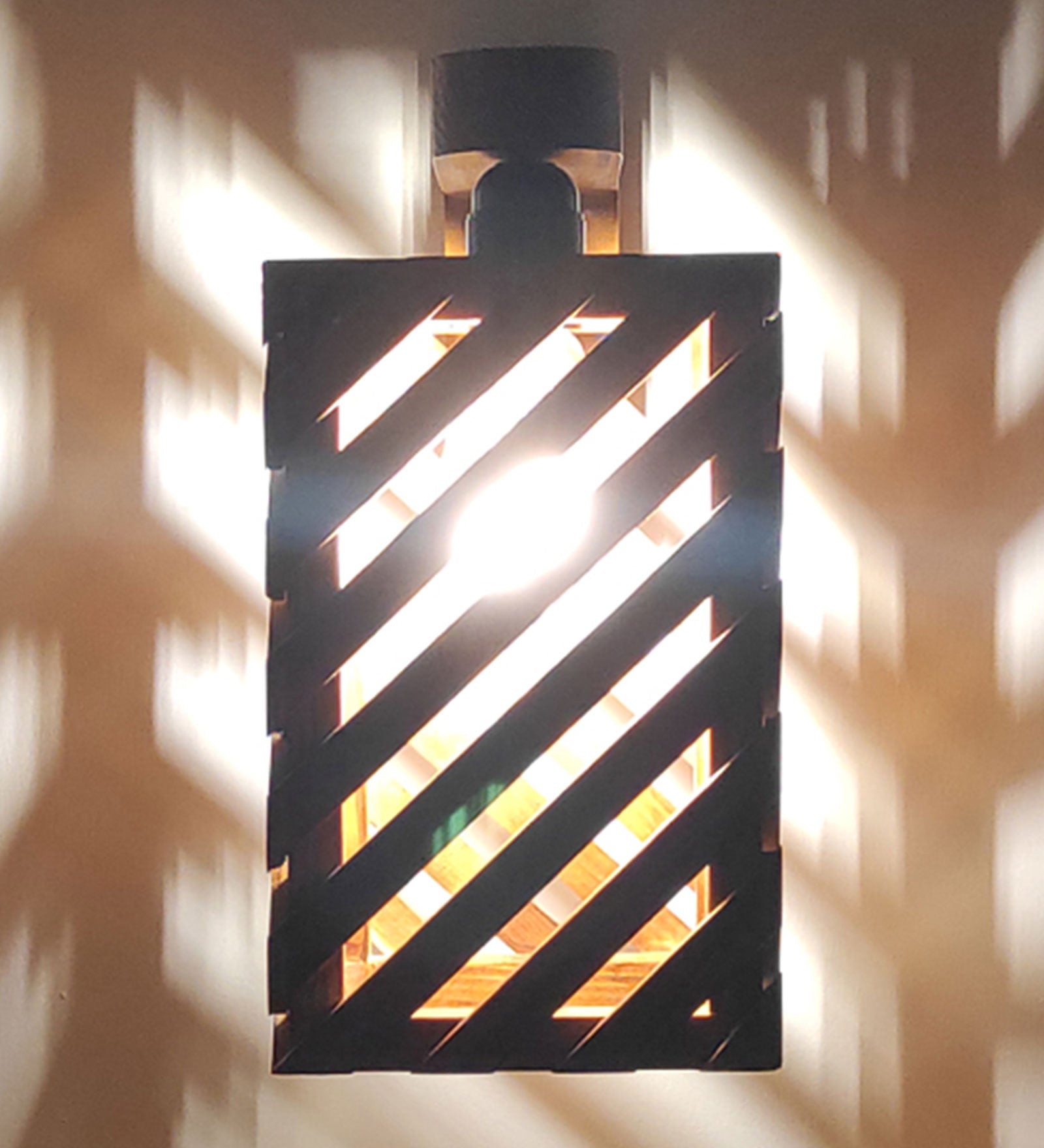 Oblique Brown Wooden Wall Light (BULB NOT INCLUDED)