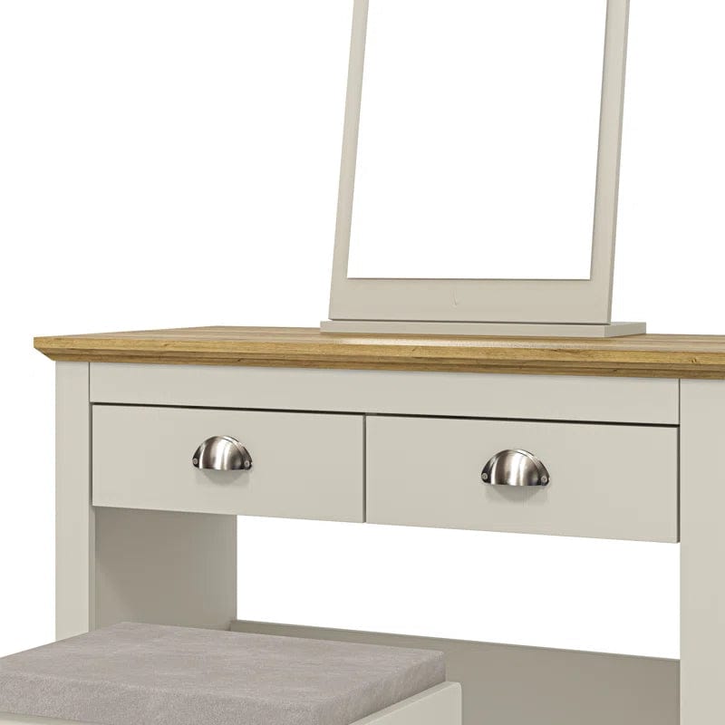 JBLCC Vanity Desk with Mirror, Makeup Vanity with Storage Drawer, White Vanity Set Dressing Table for Bedroom