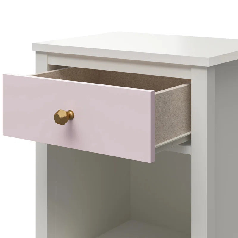Afreyea  Manufactured Wood + Solid Wood Bedside Table