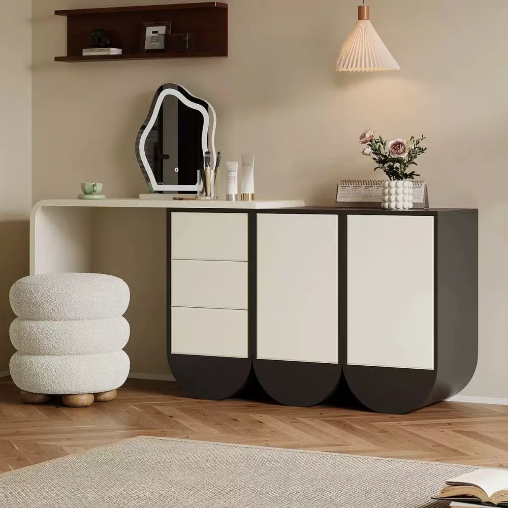 Wooden Otterbein Vanity Table – Rustic Dressing Table with Drawers