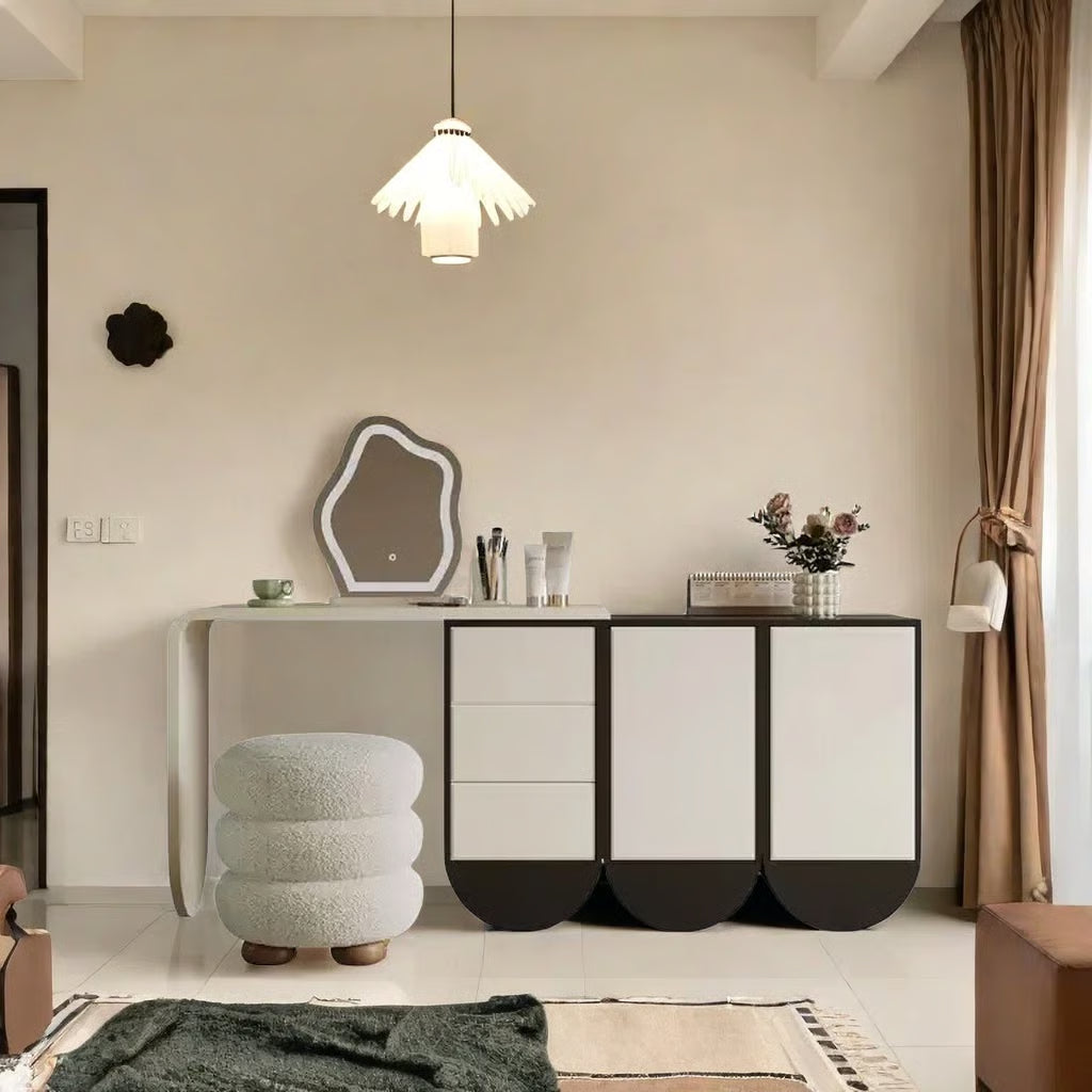 Wooden Otterbein Vanity Table – Rustic Dressing Table with Drawers-OUCH CART |Dressing table