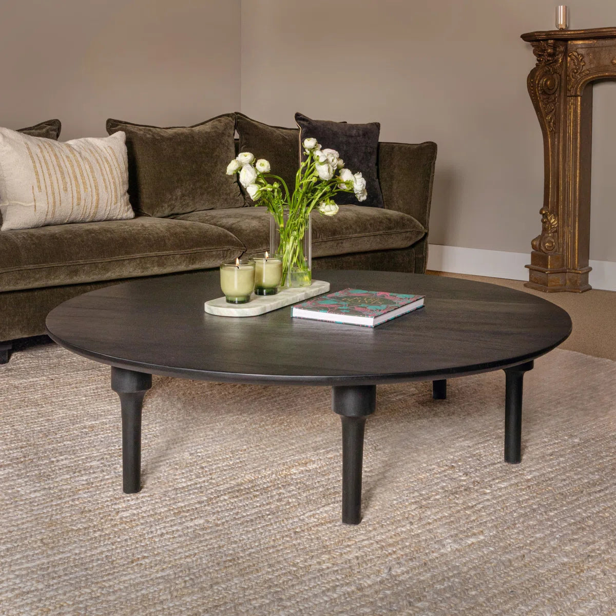 Oversized Round Mango Wood Coffee Table