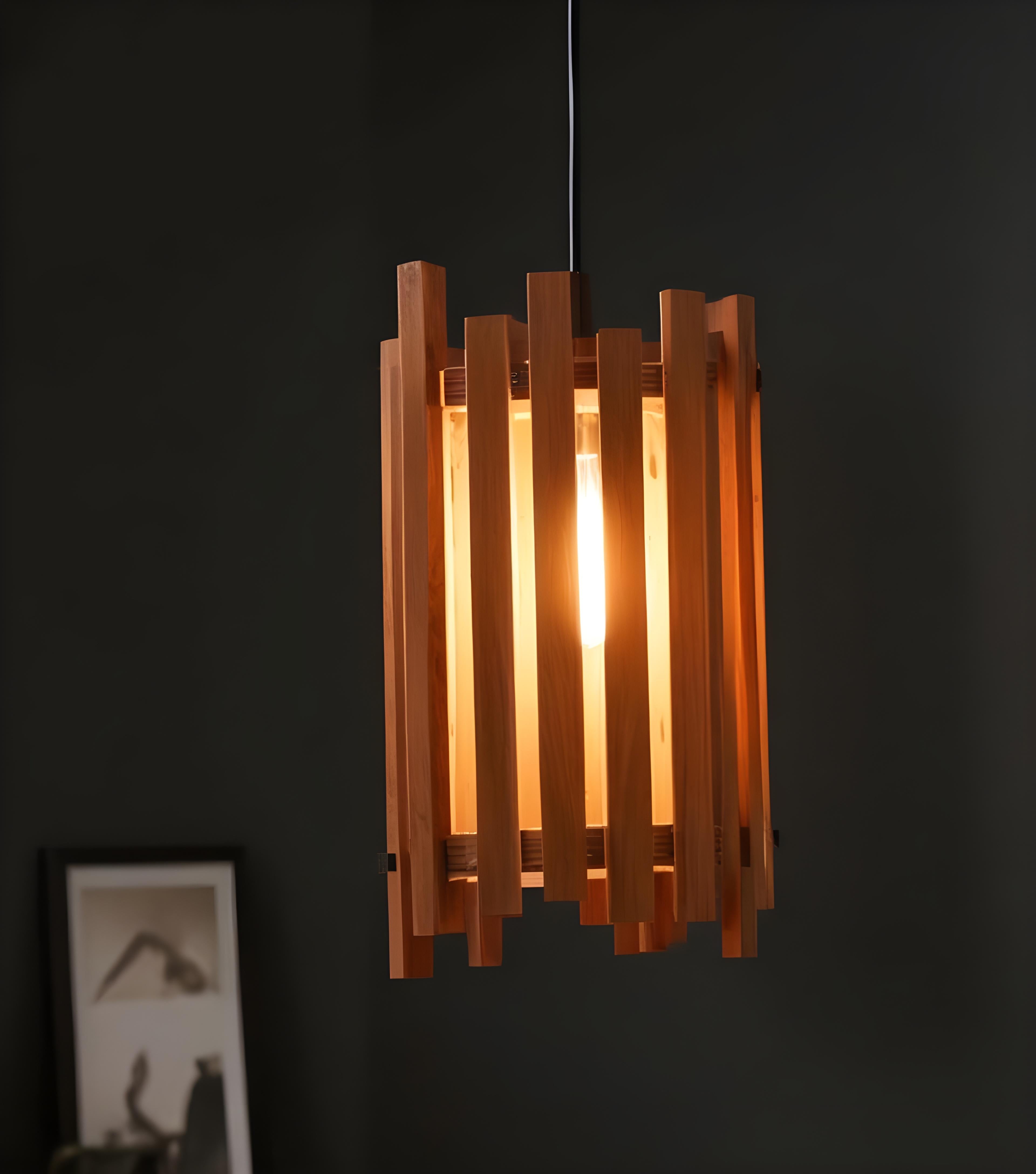 Palisade Brown Wooden Single Hanging Lamp (BULB NOT INCLUDED)