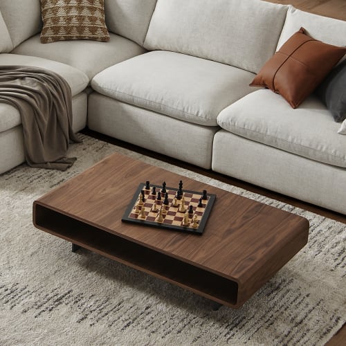 Peri  Walnut Veneer with Engineered Wood Coffee Table