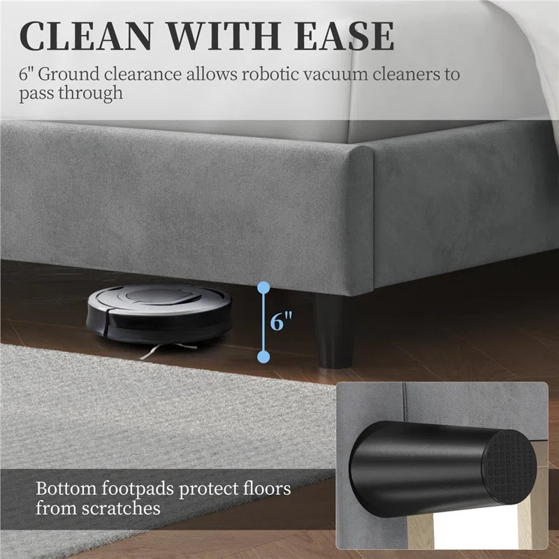 Permelia Upholstered Wingback Bed