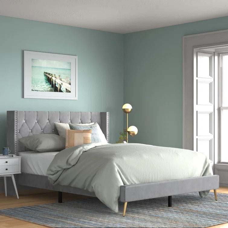 Petersfield Upholstered Wingback Bed